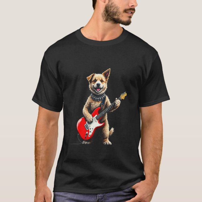 Camiseta Cachorro con Guitarra (Anverso)