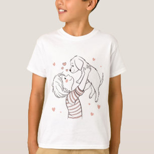 Camiseta Cachorro con Personalizado de niño feliz