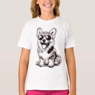 Camiseta Cachorro Corgi Personalizado con Gafas de Sol   Ar
