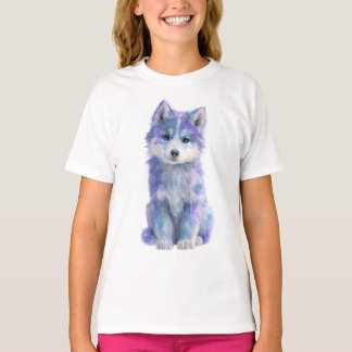 Camiseta Cachorro Cósmico Acuarela Galaxia Niños