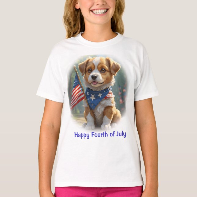 Camiseta Cachorro cuatro de julio (Anverso)