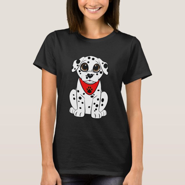 Camiseta Cachorro dálmata con la nariz de corazón (Anverso)