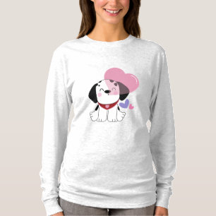 Camiseta Cachorro dálmata kawaii adorable con corazones