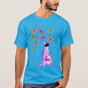 Camiseta Cachorro dálmata y mariposas coloridas