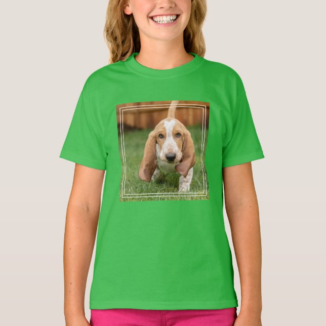 Camiseta Cachorro de Basset Hound Caminando (Anverso)