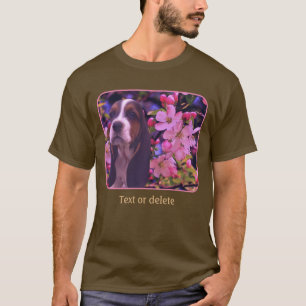 Camiseta Cachorro de Basset Hound entre flores de arte cani