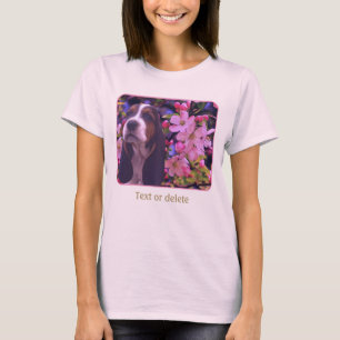 Camiseta Cachorro de Basset Hound Flores de Arte Canino