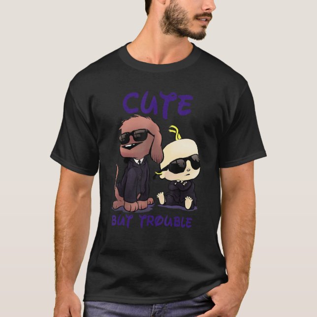 Camiseta Cachorro de cachorro bebé cute problemas perro de  (Anverso)