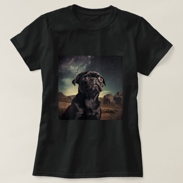 Camiseta Cachorro de cachorro en el espacio Inspirador (Diseño del anverso)