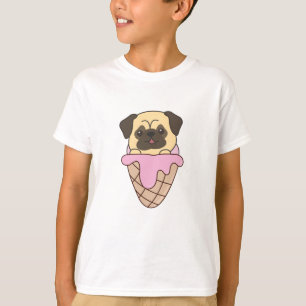 Camiseta Cachorro de cachorro Perro Crema De Hielo Rosa Waf