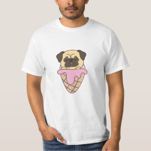 Camiseta Cachorro de cachorro Perro Crema De Hielo Rosa Waf