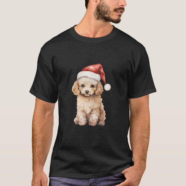 Camiseta Cachorro de cangrejo con Navidades de Santa Hat (Anverso)