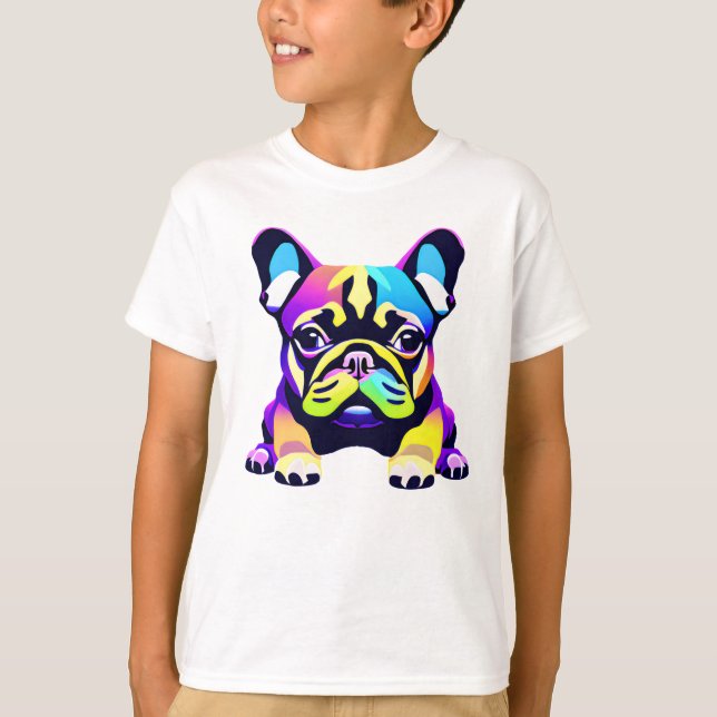 Camiseta Cachorro de cerdo colorido (Anverso)