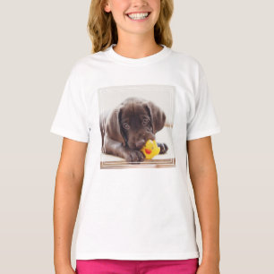 Camiseta Cachorro de chocolate con pato de juguete