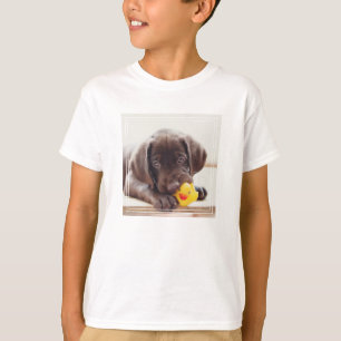 Camiseta Cachorro de chocolate con pato de juguete