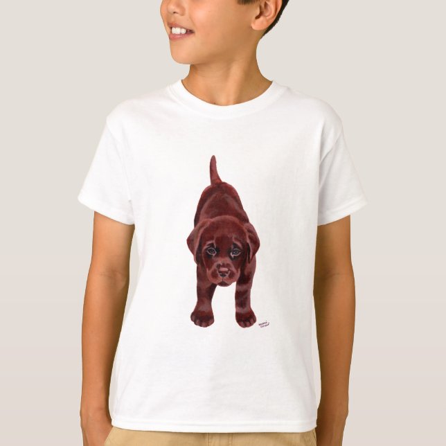 Camiseta Cachorro de chocolate Labrador (Anverso)