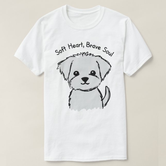 Camiseta Cachorro de corazón suave y alma valiente (Diseño del anverso)