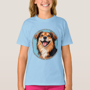 Camiseta Cachorro de dibujos animados adorable con ojos bri