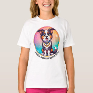 Camiseta Cachorro de dibujos animados adorable con ojos bri
