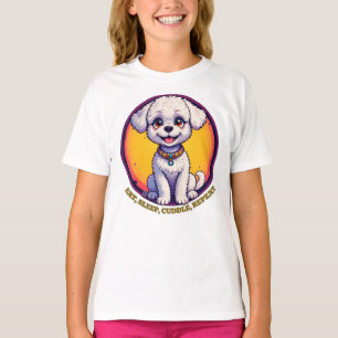 Camiseta Cachorro de dibujos animados adorable con ojos bri