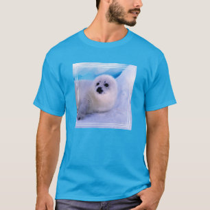 Camiseta Cachorro de foca arpía pequeña cubierto de copos d