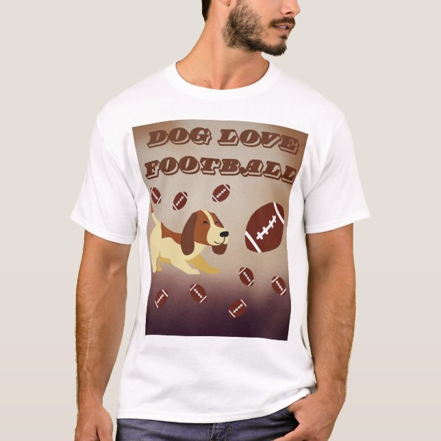 Camiseta Cachorro de fútbol masculino divertido en el Día d (Anverso)