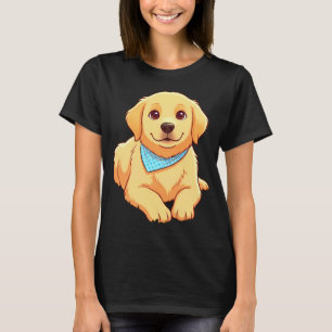 Camiseta cachorro de Golden Retriever con pañuelo azul Cart