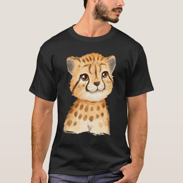 Camiseta Cachorro de Guepardo Acuarela (Anverso)