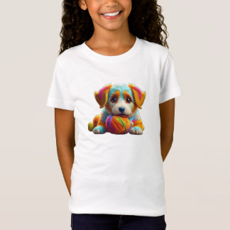 Camiseta Cachorro de Hilo Colorido Hecho de Estambre