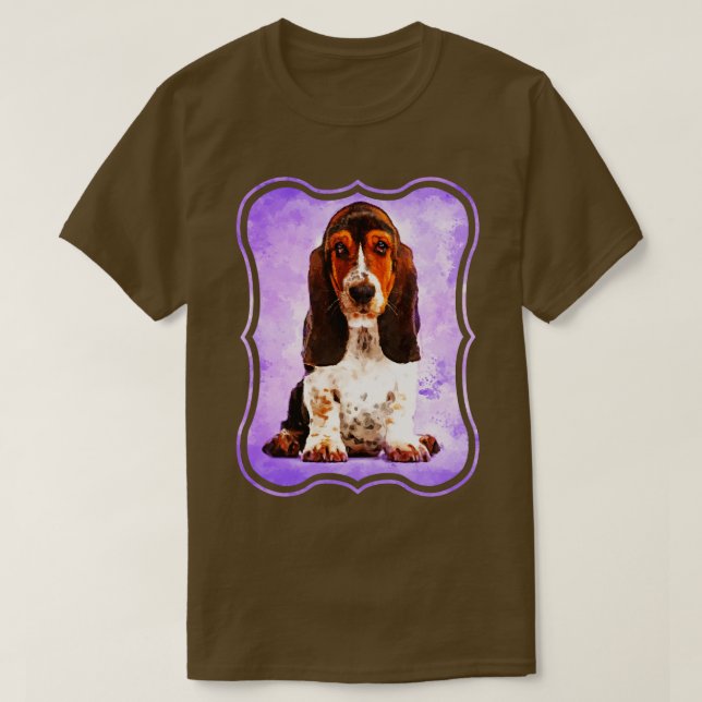 Camiseta Cachorro de hound basset (Diseño del anverso)
