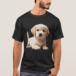 Camiseta cachorro de labrador acostado mostrando la cola re