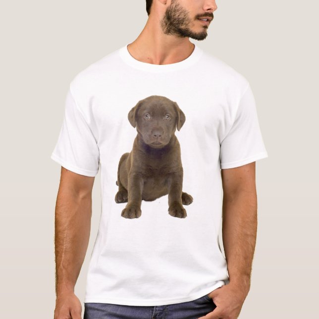 Camiseta Cachorro de Labrador Chocolate (Anverso)