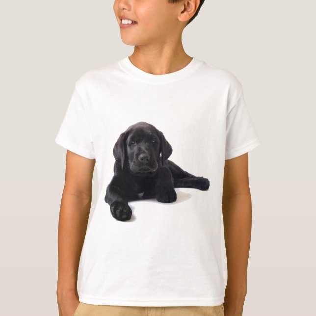 Camiseta Cachorro de Labrador Negro (Anverso)