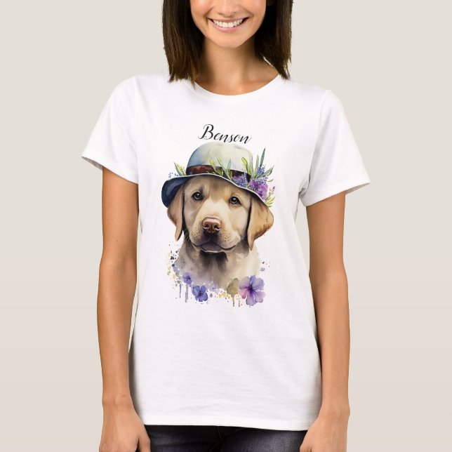CAMISETA CACHORRO DE LABRADOR RETRIEVER AMARILLO ADORABLE (Anverso)
