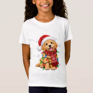 Camiseta Cachorro de Labrador Retriever Dorado Navideño Luc