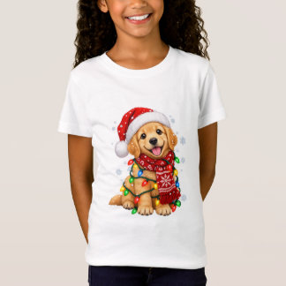 Camiseta Cachorro de Labrador Retriever Dorado Navideño Luc
