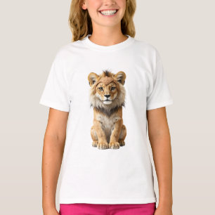 Camiseta Cachorro de León Majestuoso Sentado para Niños
