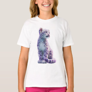 Camiseta Cachorro de Leopardo de Nieve Púrpura Galaxia para