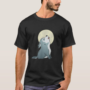 Camiseta Cachorro de lobo lindo aullando cachorro de perro