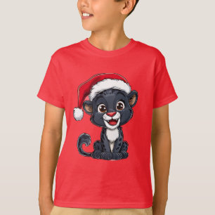 Camiseta Cachorro de pantera negra adorable con sombrero de