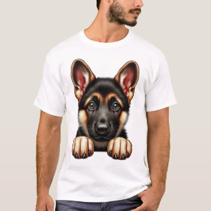 Camiseta Cachorro de Pastor Alemán con Ojos Expresivos