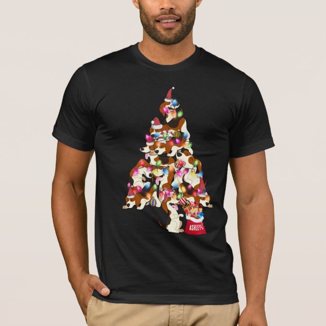 Camiseta Cachorro de perro Beagle de Navidad adorable (Anverso)
