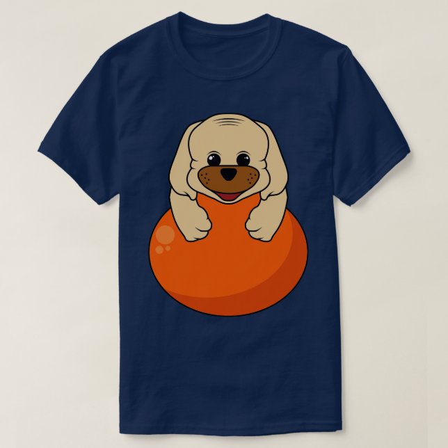 Camiseta cachorro de perro con globo (Diseño del anverso)