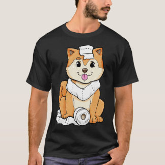 Camiseta cachorro de perro con rollo de papel higiénico