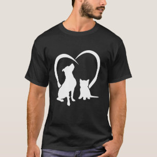 Camiseta Cachorro de perro y gato bebé Corazón de gato Perr