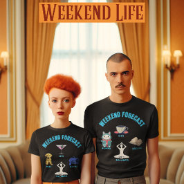 Camiseta Cachorro de previsión de fin de semana, Sips, jueg