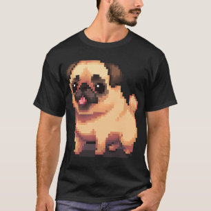Camiseta Cachorro de pug beige lindo - Arte de píxeles