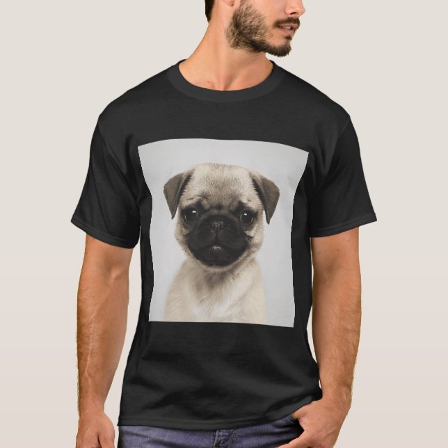 Camiseta Cachorro de Pug - Colorido (Anverso)