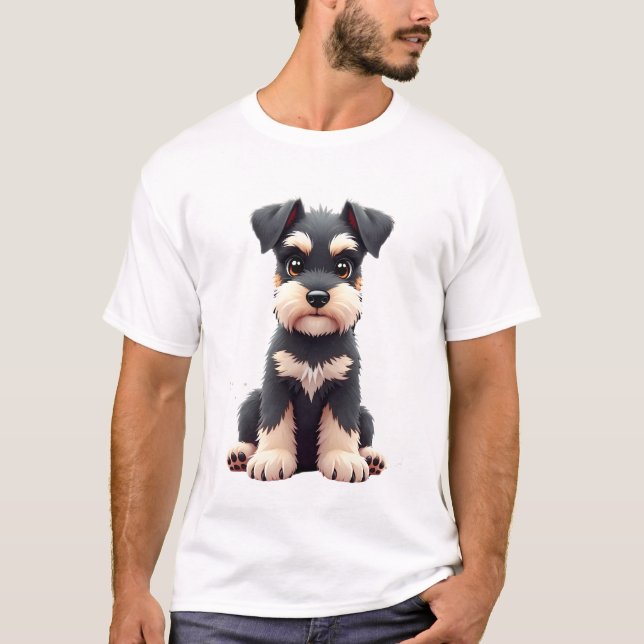 Camiseta Cachorro de Schnauzer Miniatura (2) (Anverso)