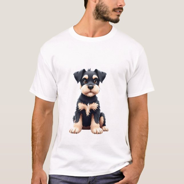 Camiseta Cachorro de Schnauzer Miniatura (4) (Anverso)